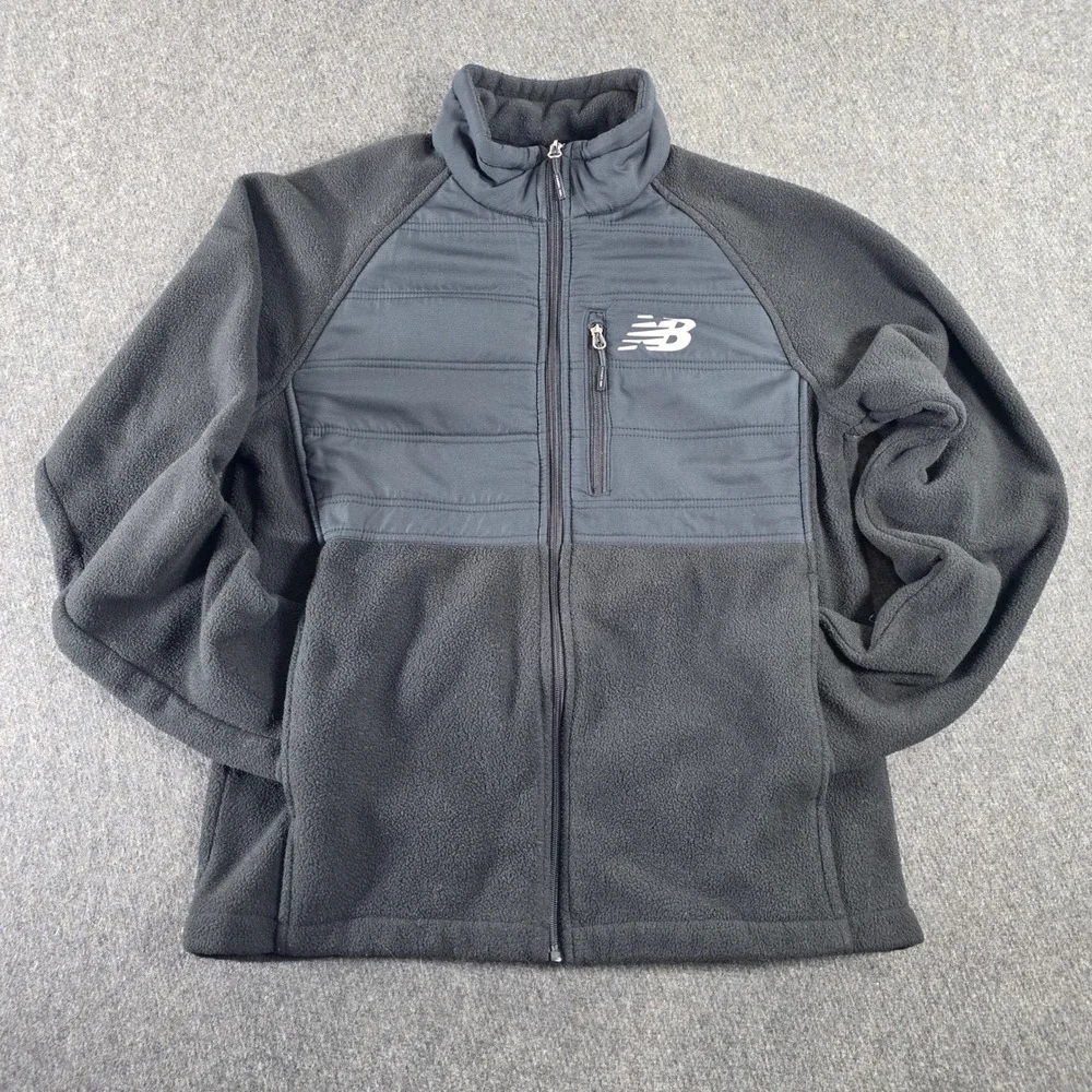 New Balance Fleece Jacket Full Zip Black‎ Men's Size Small Athletic